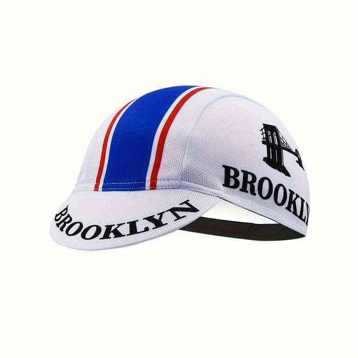 1pc Oscrolling Retro-Style Breathable Cycling Cap with UV Protection Colorful Striped Design Poly