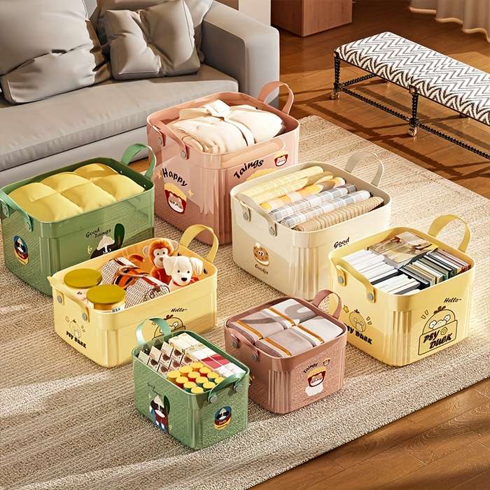 Storage And Organizationmodel Extra Large Lid Storage Box   33.1Cm    With Lid   Cream White