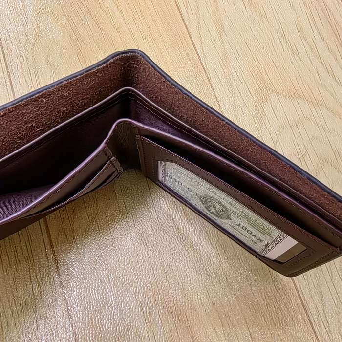 1pc Stylish Men's Faux Leather Wallet with Plant DesignCasual Non-Woven PU Leather