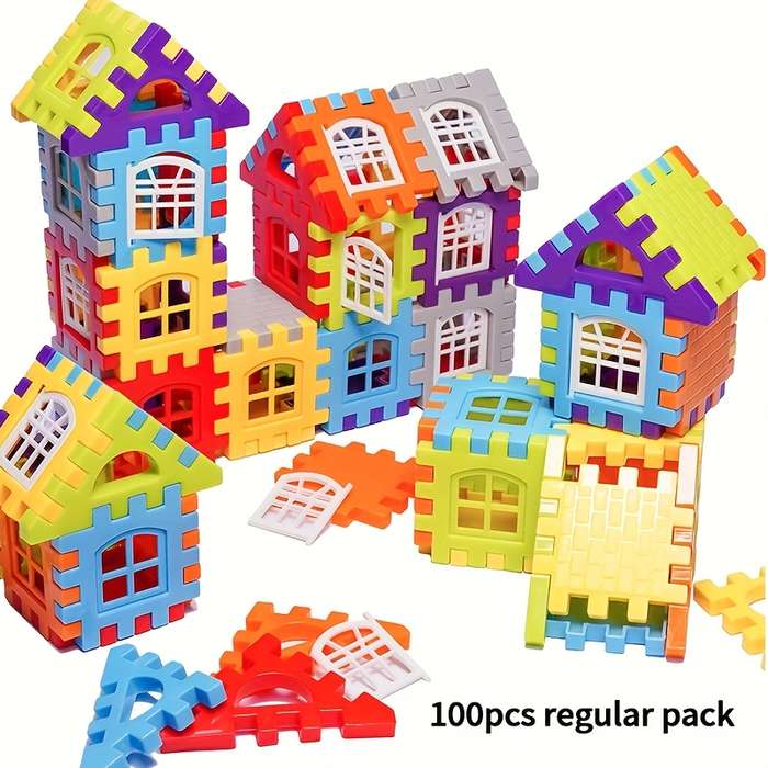 Building Toy Architectural Model Toy Set Quantity 50Pcs House Building Blocks