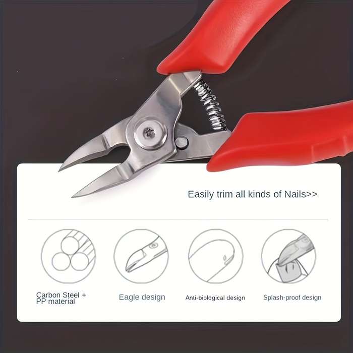 1pc Classic Professional Toenail Clippers Extra Sharp Pointed Nose Blades Stainless Steel Co