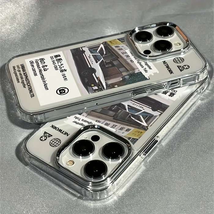 1Pc Transparent For iPhone 15 Japanese Street Phone Case