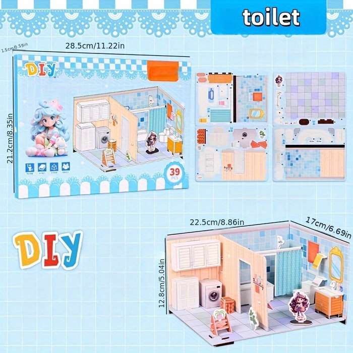 Building Toy Architectural Model Toy Set Items 3Pcs Set