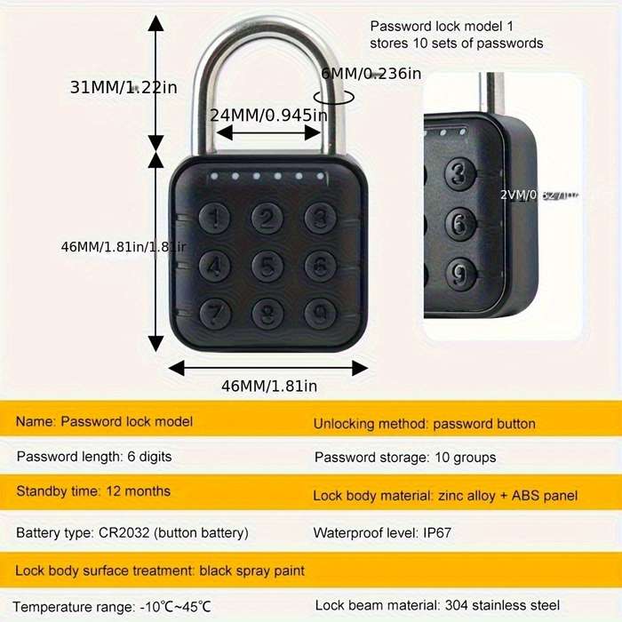 Lock Style Password Padlock