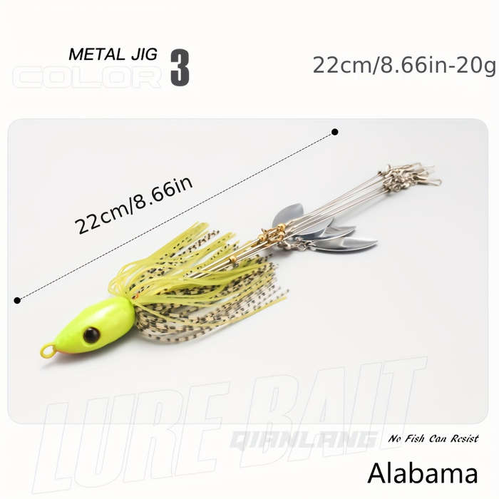 1pc Alabama Rig Fishing Lure Set 22cm 20g with Stainless Steel Resin Metal Baits and Spinning S