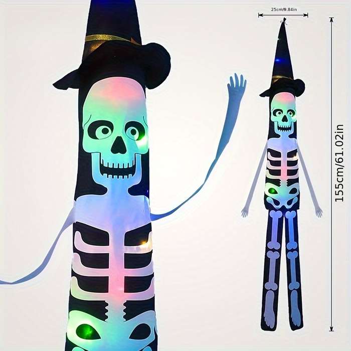 Halloween Decorations Style Skull Stand Colorful Light