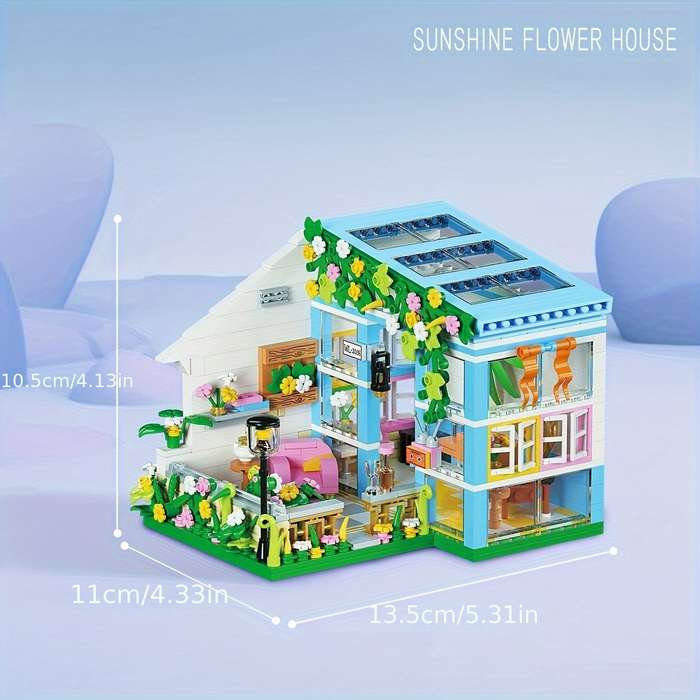 Building Toy Architectural Model Toy Set Model Sunshine Flower House