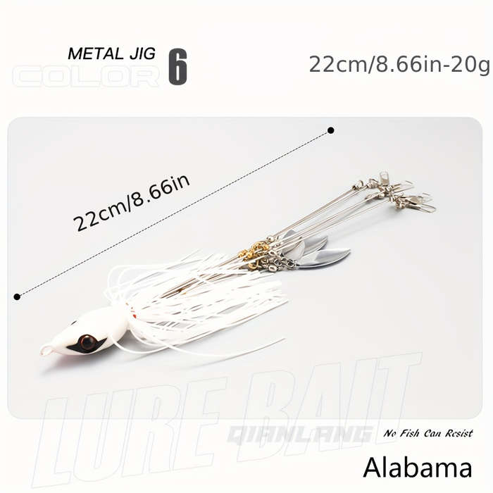 1pc Alabama Rig Fishing Lure Set 22cm 20g with Stainless Steel Resin Metal Baits and Spinning S