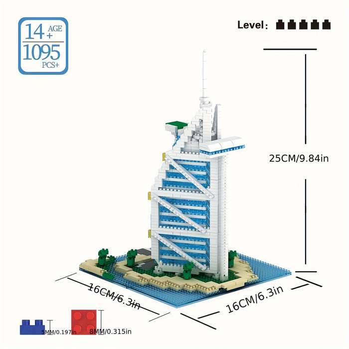 Building Toy Architectural Model Toy Set Model Burj Al Arab Jumeirah