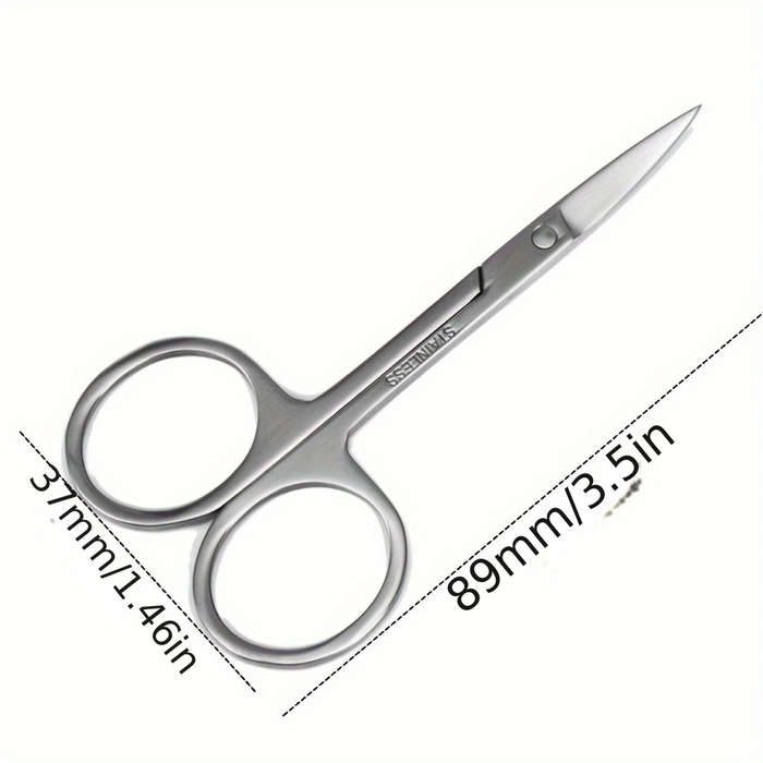1pc Stainless Steel Eyebrow Trimmer Facial Scissors Unisex Nose Hair and Beard Trimming Shear