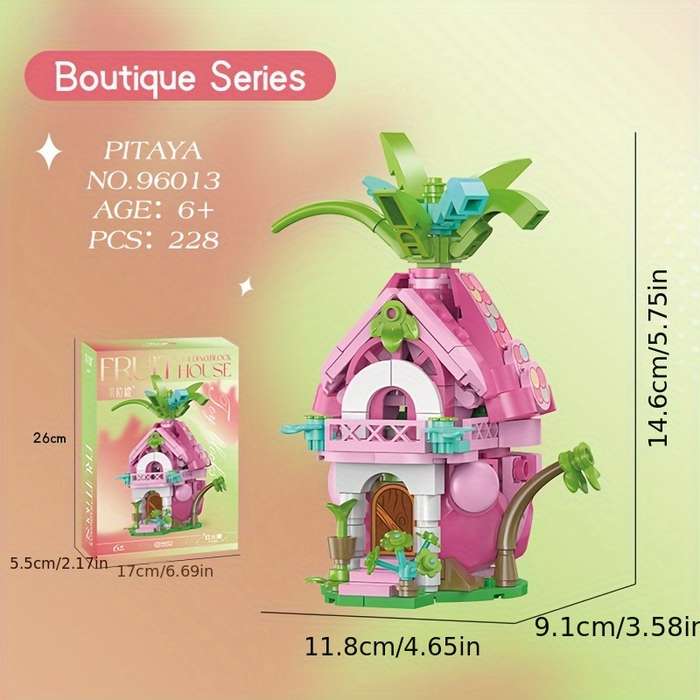 Building Toy Architectural Model Toy Set Style Red Fire House  96013