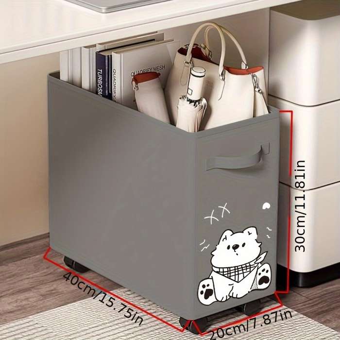 Storage And Organizationcolor Festive Pink Cat | Under Desk Movable Storage