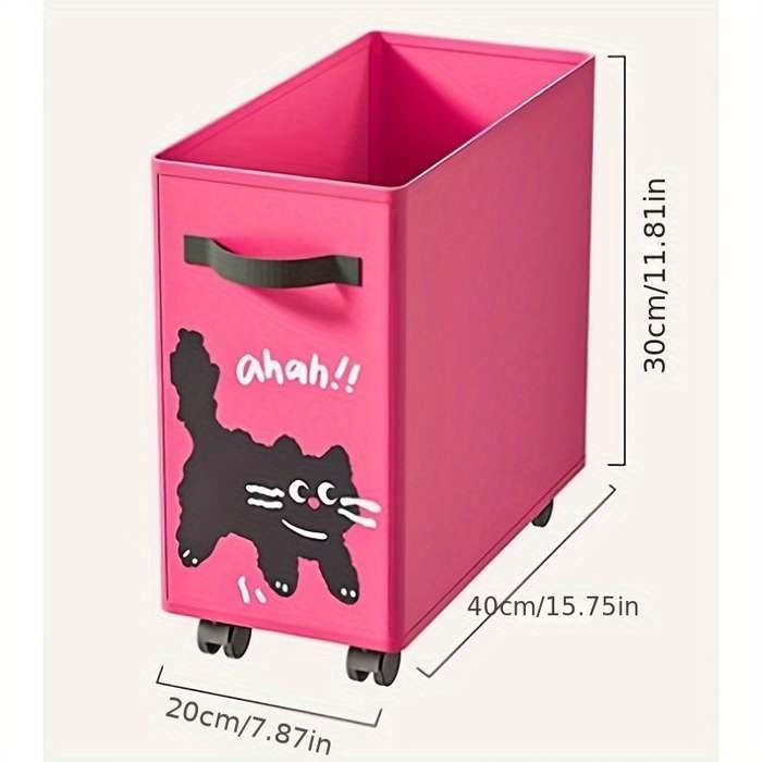 Storage And Organizationcolor Festive Pink Cat | Under Desk Movable Storage