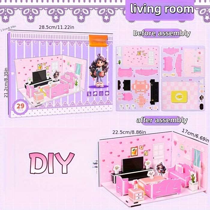 Building Toy Architectural Model Toy Set Items 3Pcs Set