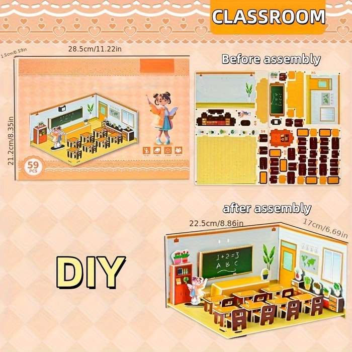 Building Toy Architectural Model Toy Set Items 3Pcs Set