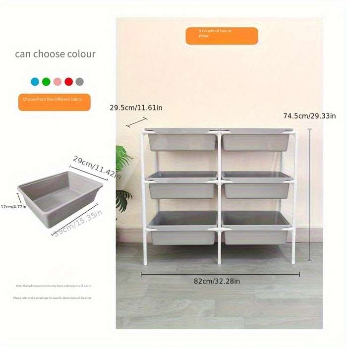 Storage And Organizationcolor Blue Size 2 Rows  3 Layers  6 Large Boxes