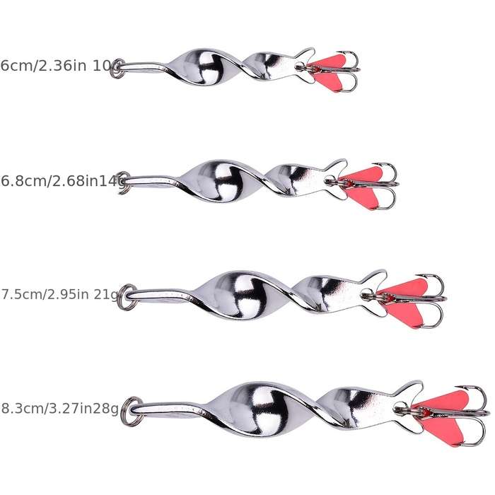 1pc 10g Rotating Metal Lure Spinner Spoon Lure Artificial Hard Bait With Treble Hook For Trout Pi
