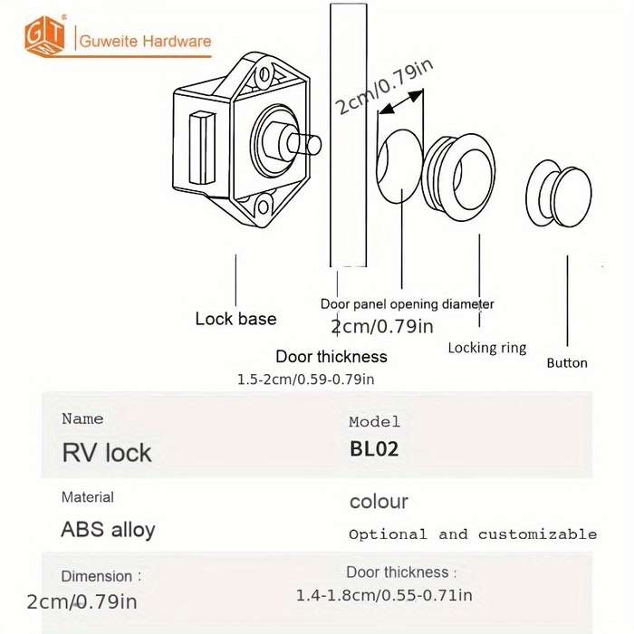 Lock Color White Model Bl02