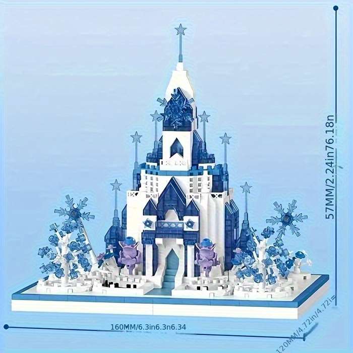 Building Toy Architectural Model Toy Set Model Ice And Snow Princess Castle   1191 Pieces