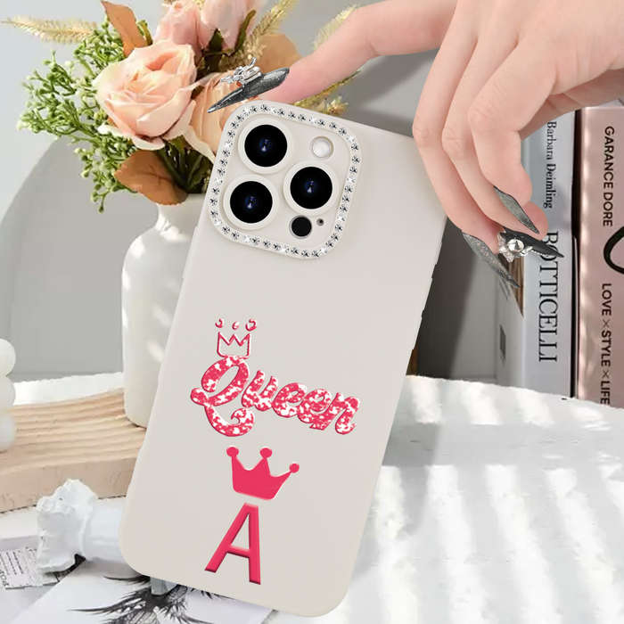 1Pc Ivory White For iPhone 11 Letter A Print Phone Case