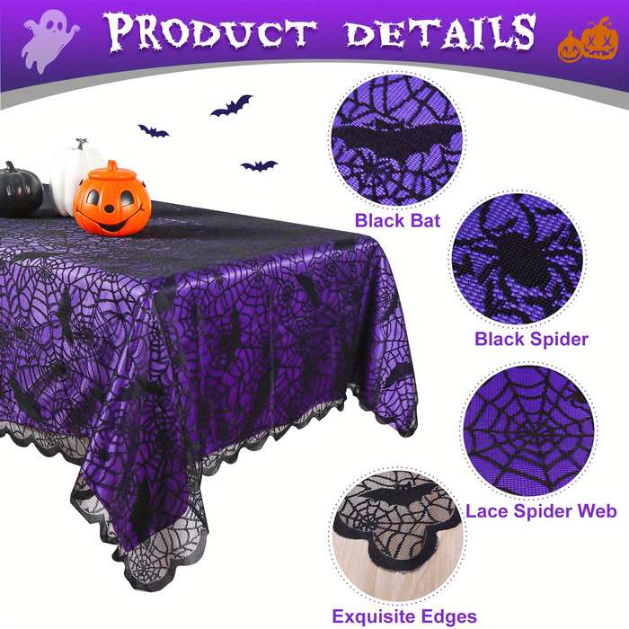 Halloween tablecloth decoration color Black add Purple