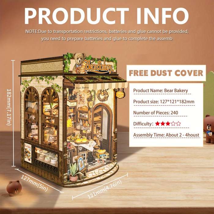 Building Toy Architectural Model Toy Set Style Bear Bakery
