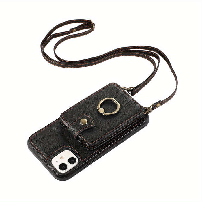 1Pc Black For iPhone 11 Protective Case Wallet Phone Case