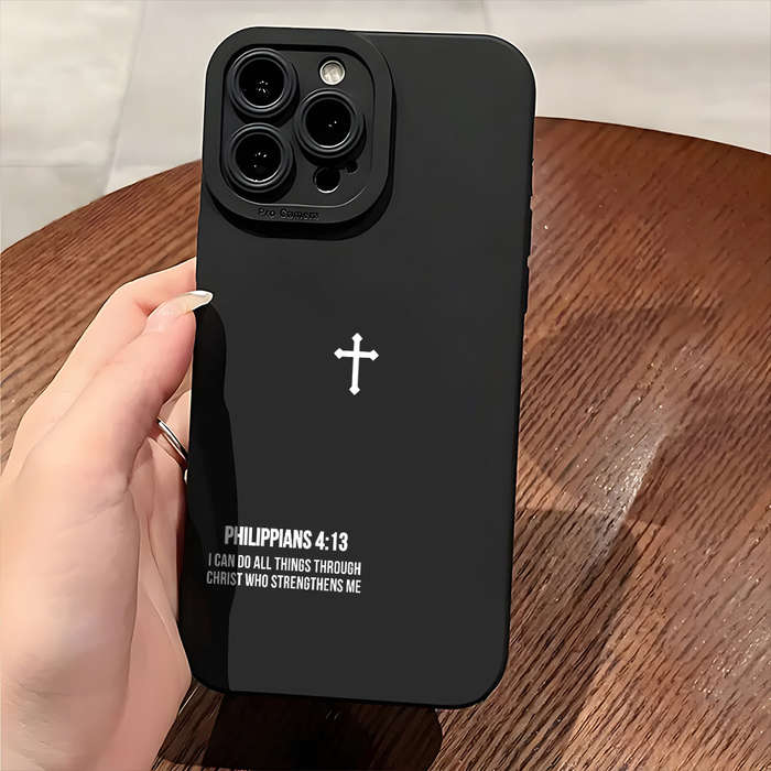 1Pc Cross Bible Quotes Christian Aesthetic Phone Case For IPhone 7 Plus 8 Plus
