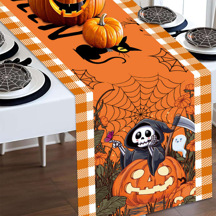 Halloween tablecloth decoration size 180cm x 35cm material Polyester