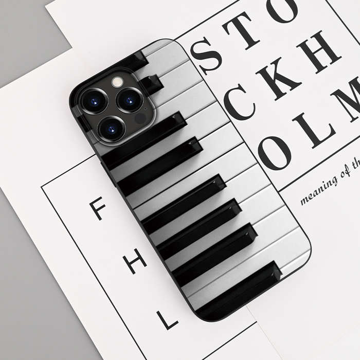 1Pc Black For iPhone 7 Plus 8 Plus Piano Music Note Phone Case