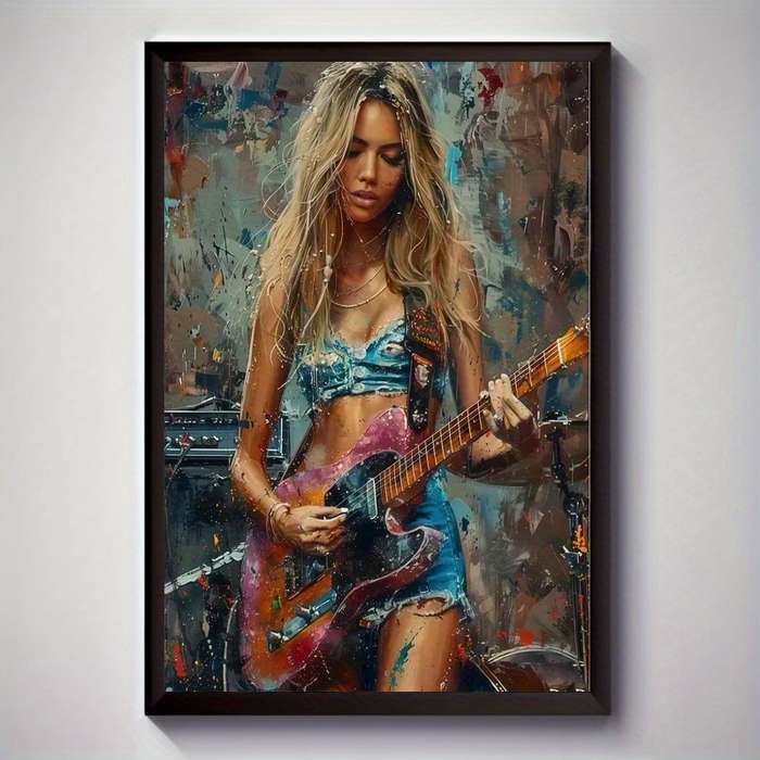 1pc  Vibrant Music-Themed Canvas Print 30.48x40.64cm Frameless High-Quality Wall Art Decor M