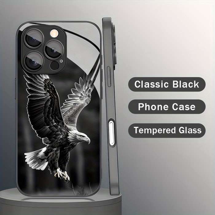 1Pc Mixed Color  For iPhone 11 Pro Max Black Eagle Pattern Phone Case