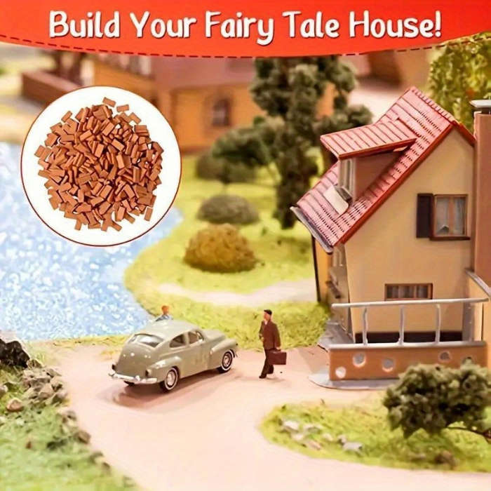 Building Toy Architectural Model Toy Set Color 300 Pieces Of 1:35 Red Bricks