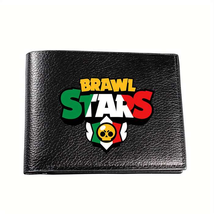 1pc Brawl Stars Men'S Faux Leather Wallet Casual Style Multifunctional Bifold Coin Purse with