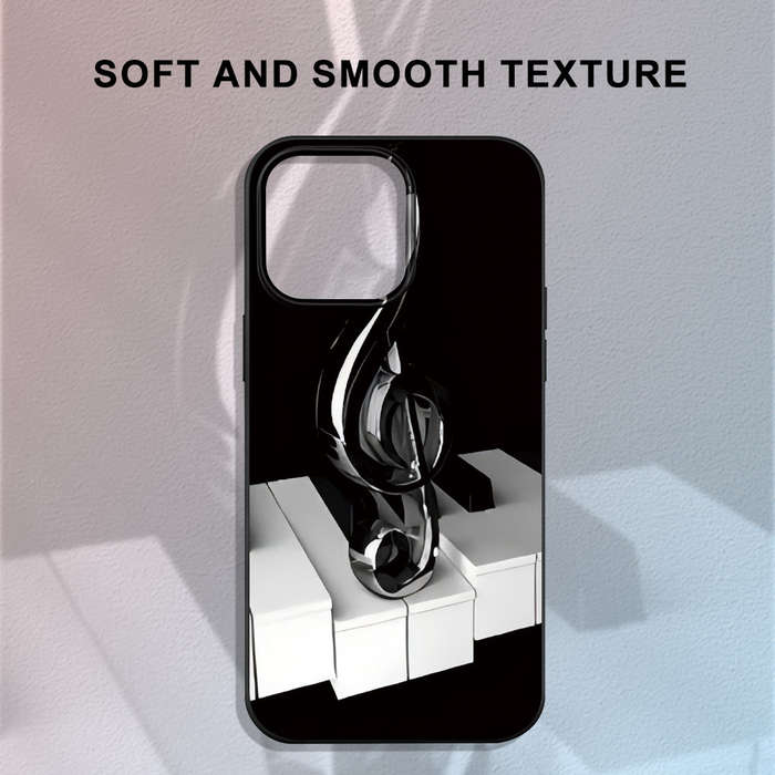 1Pc Black For iPhone 12 Pro Max Piano Music Symbol Phone Case