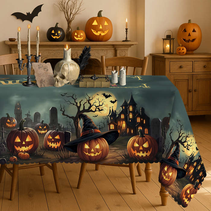 Halloween tablecloth decoration size Round 60in 152cm