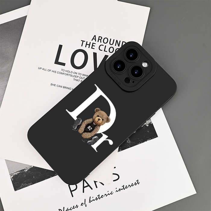 1Pc Black For iPhone XS Max Dr Bear Pattern Phone Case