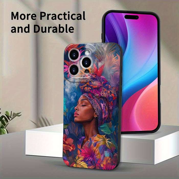 1Pc Black For iPhone 15 Pro Max African Reverie Various Phone Case