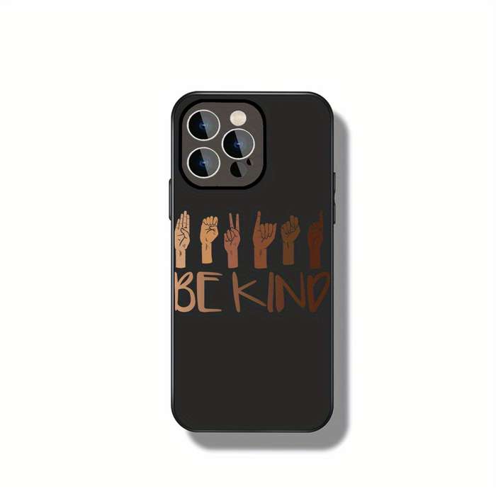 1Pc Ivory White For iPhone 12 Pro Max Sign Language Show Kindness Phone Case