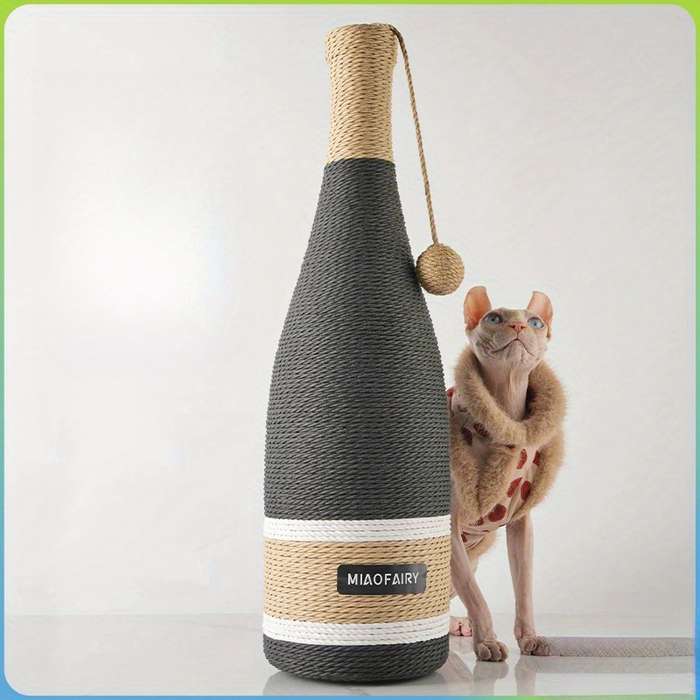 Pet Supplies Color Flat Wine Bottle Grab Column  Hemp Rope Type  Size Quantity