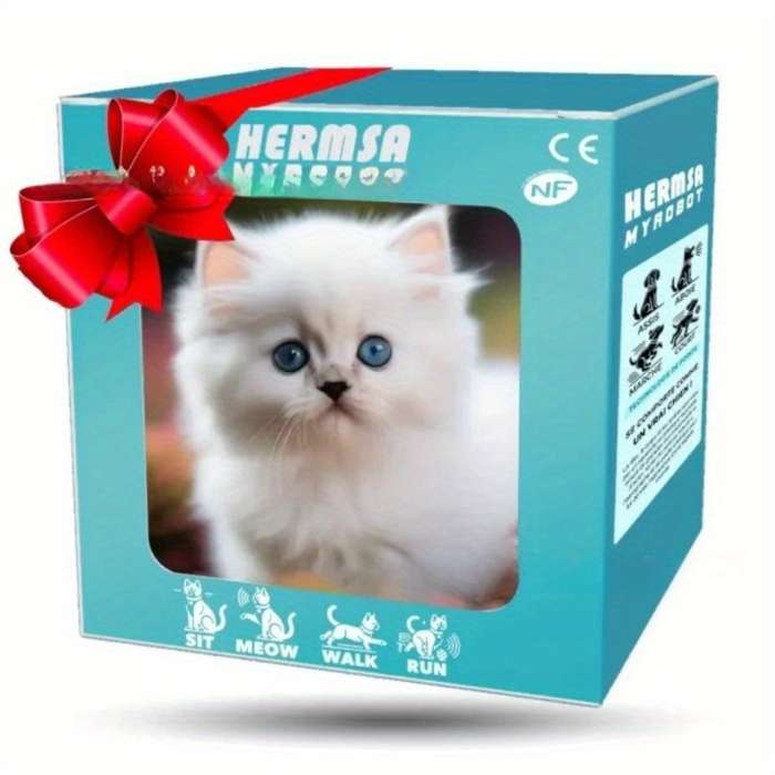 Toy Doll Color Large Cat  Meows   White