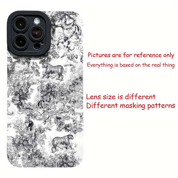 1Pc Mixed Color  For iPhone 13 Pro Black White Forest Phone Case