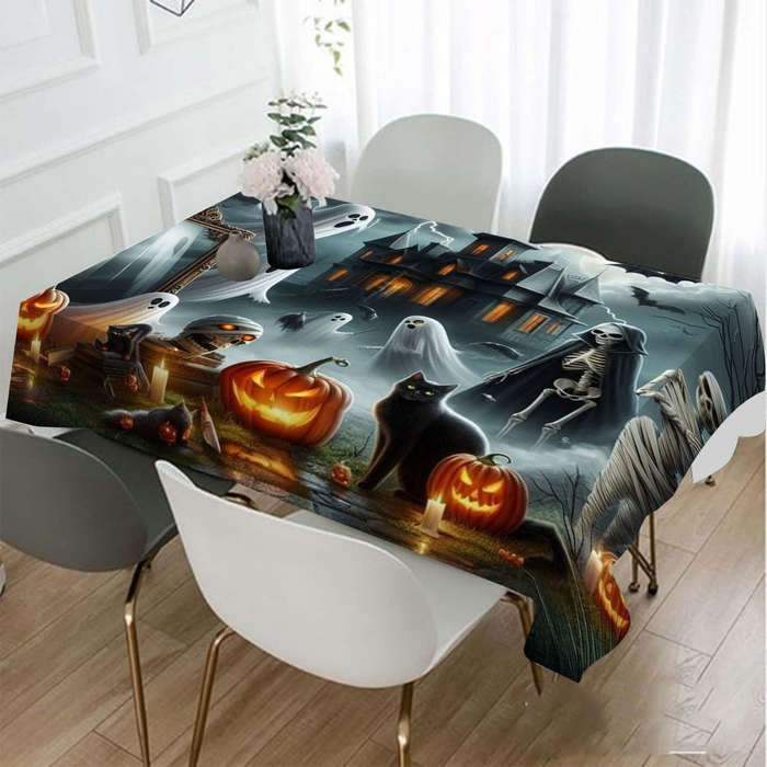 Halloween tablecloth decoration size Tablecloth 140cmx140cm