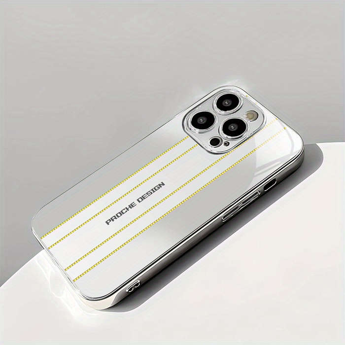 1Pc Silvery For iPhone 14 Business Men Phone Case