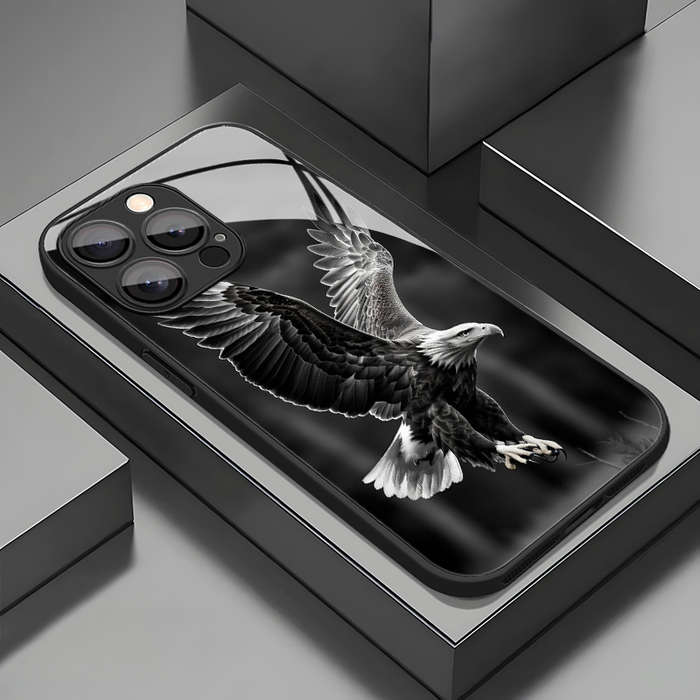 1Pc Mixed Color  For iPhone 11 Pro Max Black Eagle Pattern Phone Case