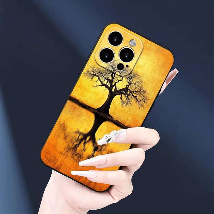 1Pc Black For iPhone 12 Pro Max African Sunset Phone Case