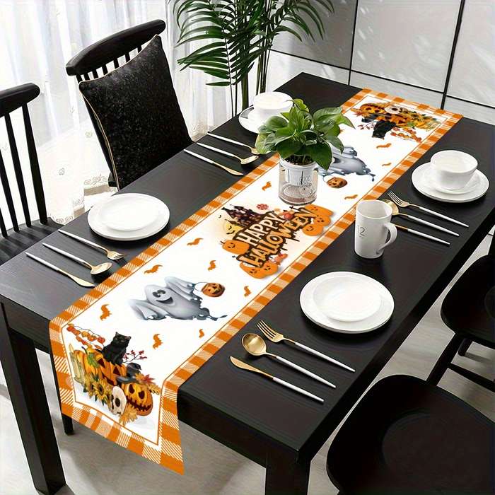 Halloween tablecloth decoration size 180cm x 35cm material Polyester