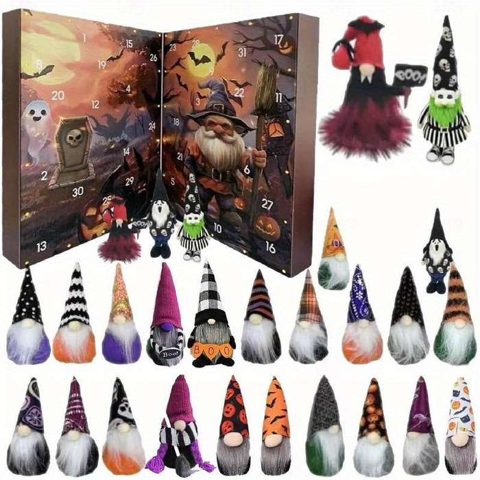 Halloween Decorations Color Set Of 24 Gnomes