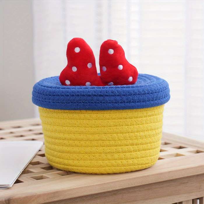 Storage And Organizationcolor Yellow Background And Blue Cover