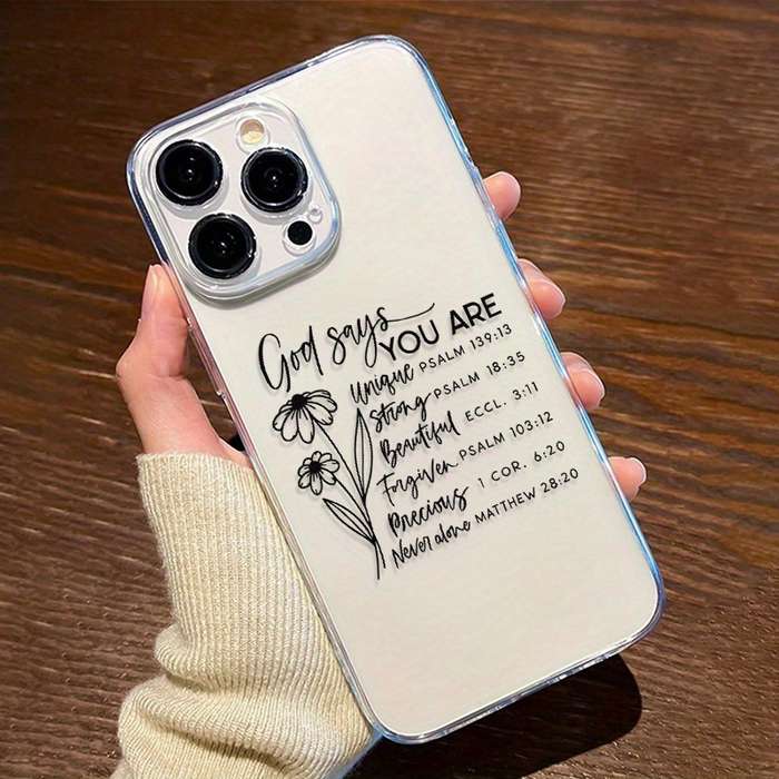 1Pc Transparent For iPhone 8 Jesus Floral Slogan Phone Case